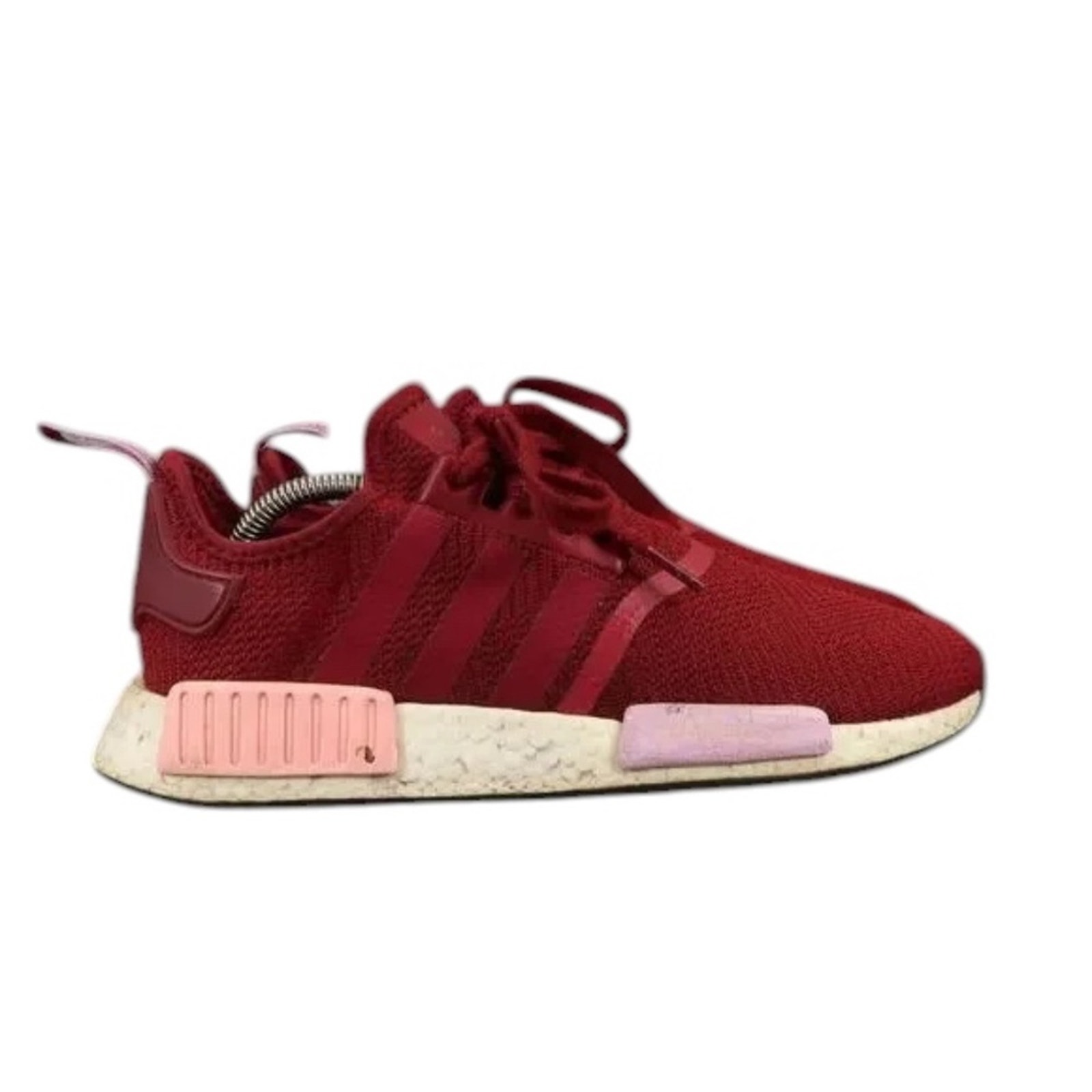 Adidas Shoes Womens 9.5 Athletic Trainer Nmd R1 Sneaker Running Sport Active Red